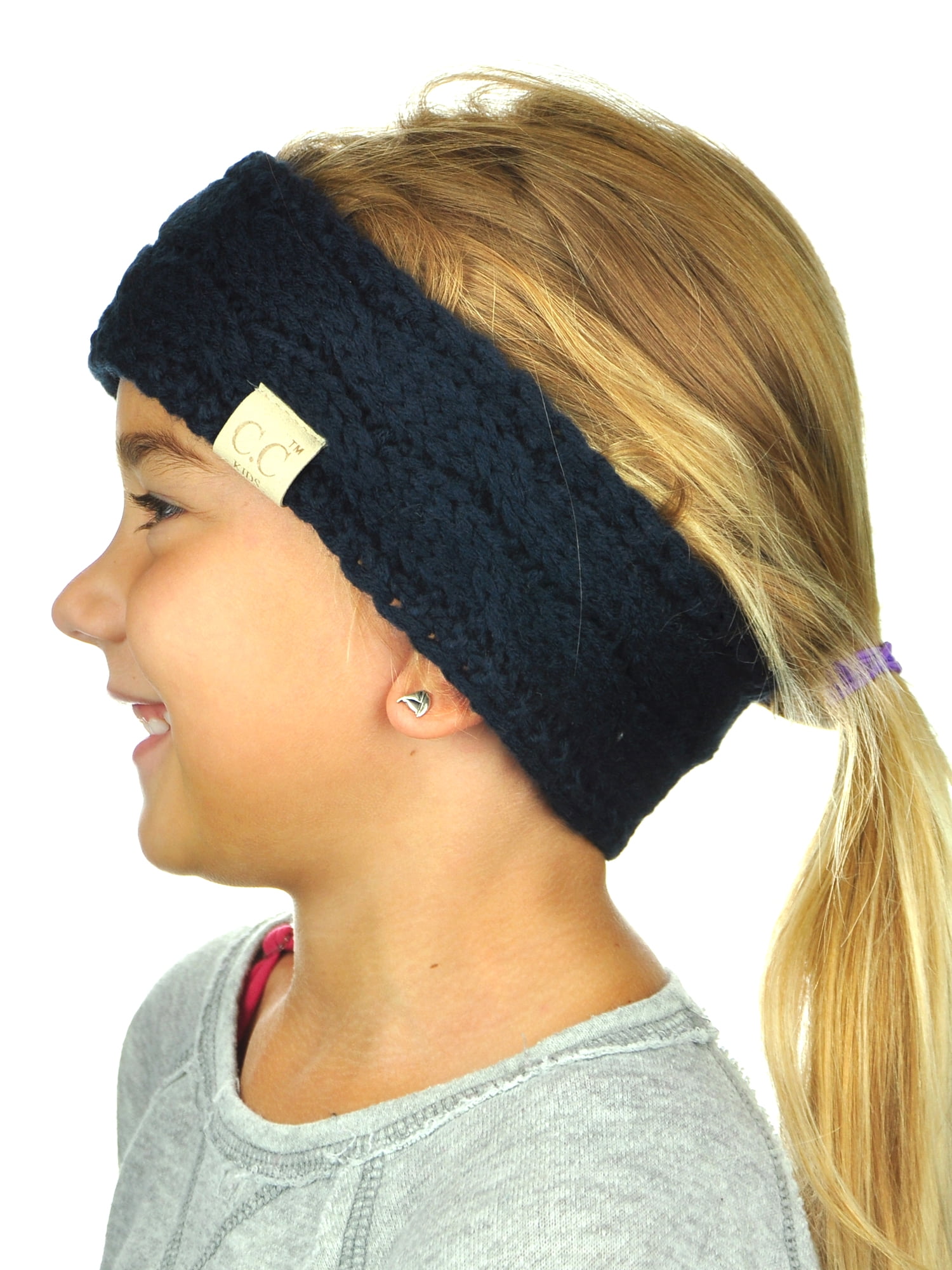C.C Children s Kids Winter Warm Cable Knit Fuzzy Lined Ear Warmer Headband Walmart