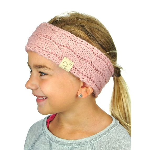 C.C Children's Kids' Winter Warm Cable Knit Fuzzy Lined Ear Warmer Headband