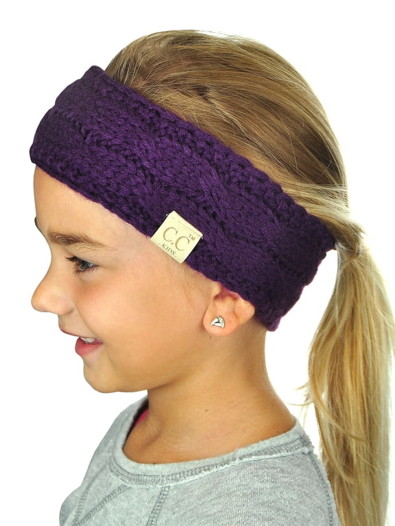 C.C Children's Kids' Winter Warm Cable Knit Fuzzy Lined Ear Warmer Headband