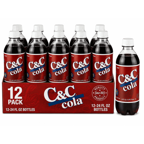 C&C Cola, Classic Cola, 12 Pack, 24 fl oz Bottles