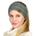 thumbnail image 1 of C.C Colorful Confetti Winter Warm Cable Knit Fuzzy Lined Ear Warmer Headband, Natural Gray, 1 of 4