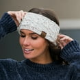 thumbnail image 1 of C.C Confetti Sherpa-Lined Fleece Headband Soft and Stretchy Ear Warmer Head Wrap, Ivory, 1 of 9