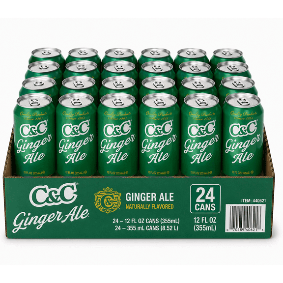 C&C Ginger Ale Ginger Ale Soft Drink, 12 fl oz Cans, 24 Pack