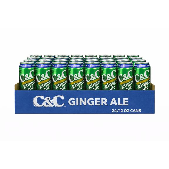 C&C Ginger Ale Soda 12 oz Cans Refreshing Carbonated Soft Drink 24 Ct Pack