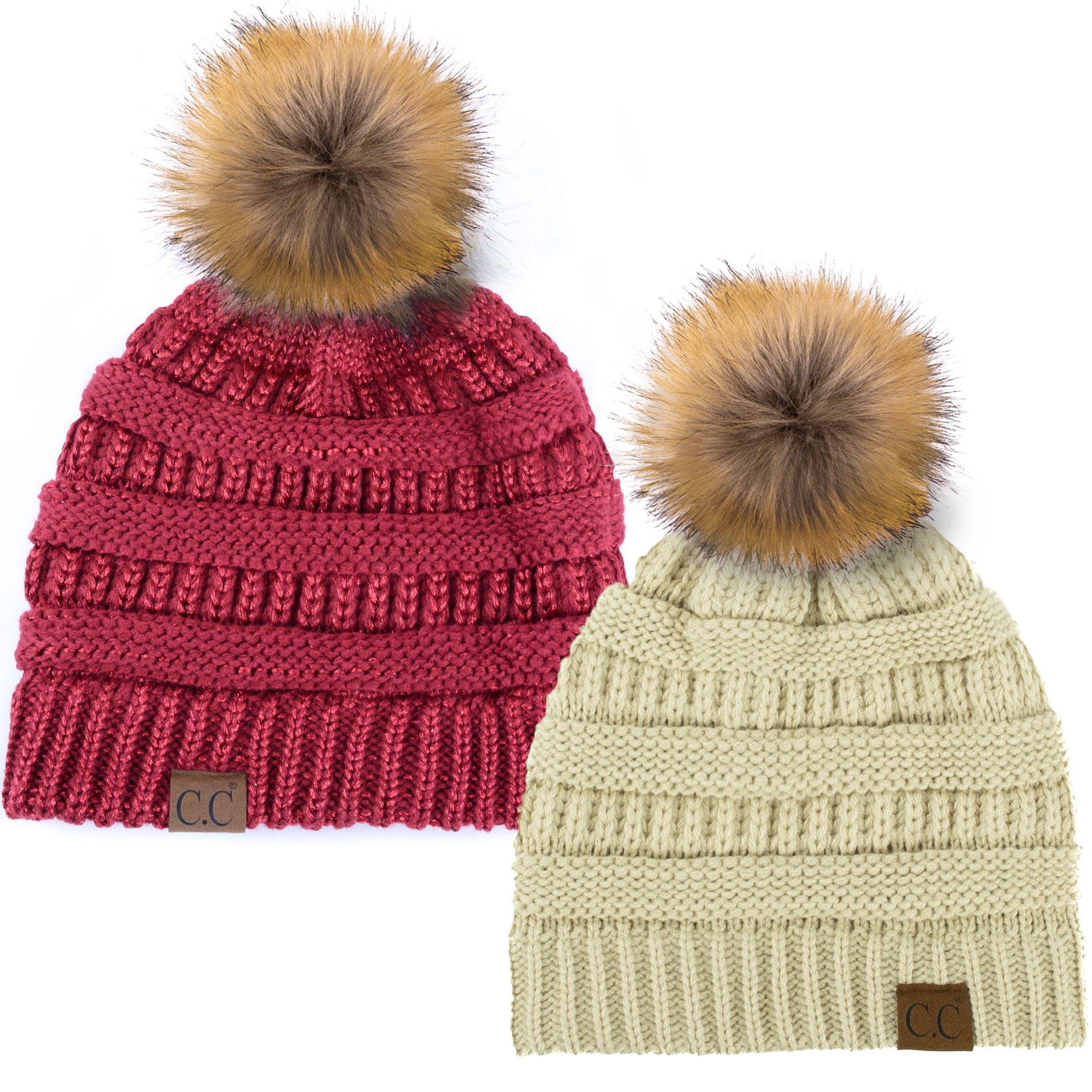 C.C Knit Beanie & Scarf Set - Navy, Gray, Mustard, Rust, Red, Black CC Winter Classics Bundle - Beanie, Mittens & Scarf Set  main image 2