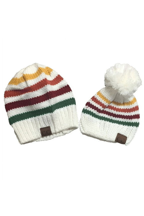 Hat Winter Skull Cap Beanie Adult/Child Matching Set