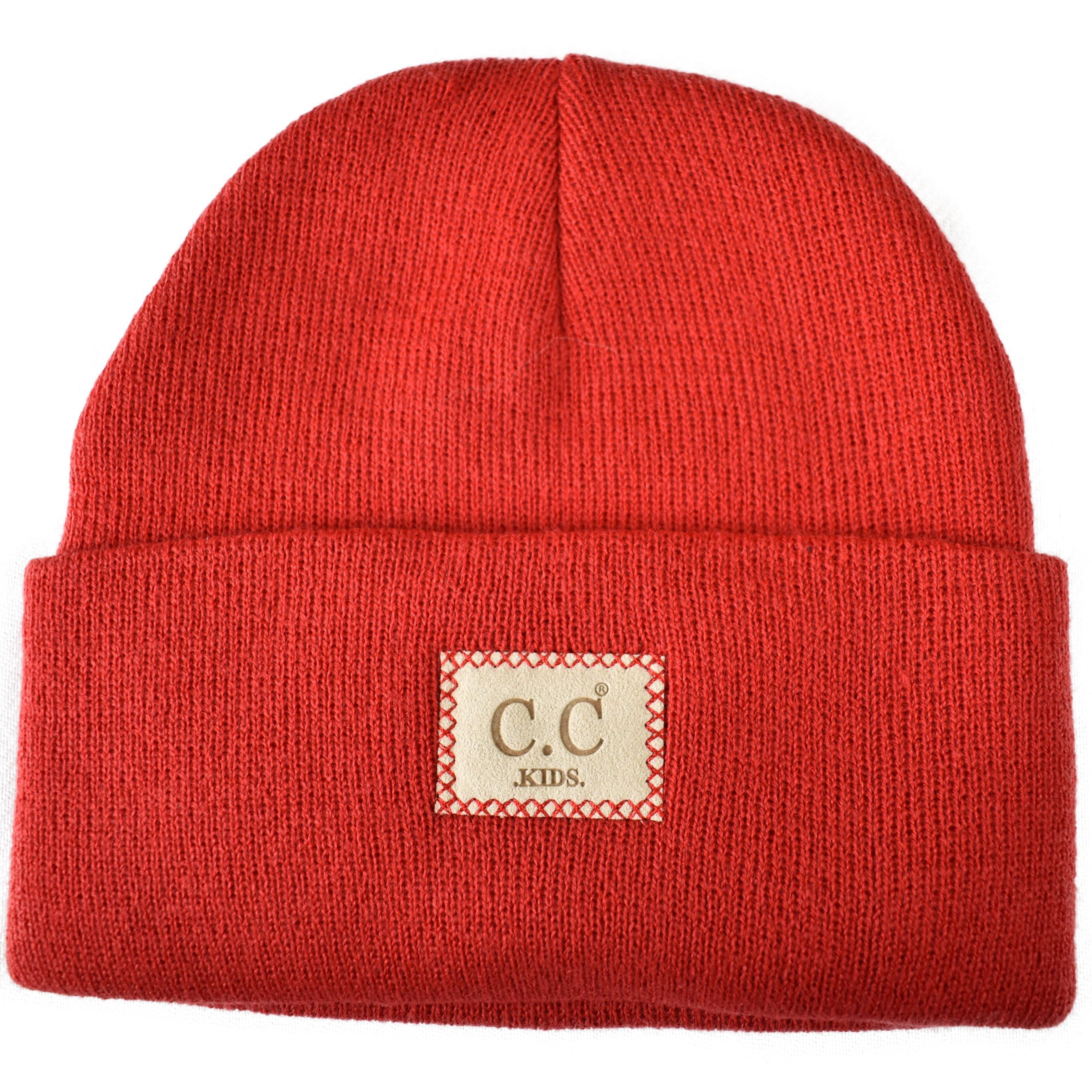 Kids' Children's Winter Knit Plain Cuff Skull Cap Beanie Hat