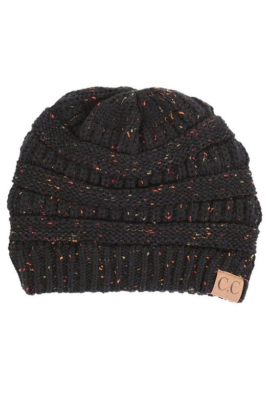 C.C Knitted Weaved Beanie  Black
