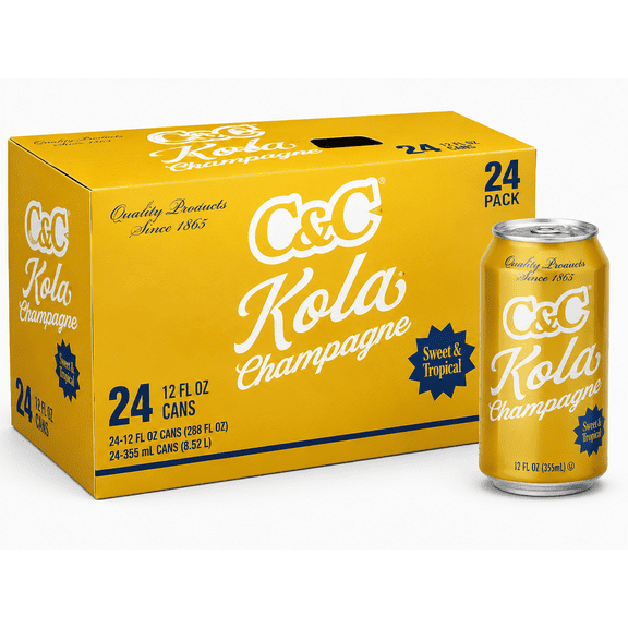 C&C Kola Champagne Sweet & Tropical Soda, 24-Pack, 12 fl oz Cans