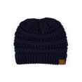 thumbnail image 1 of C.C Messy Bun Ponytail Beanie Soft Cozy High Bun Hat, Navy, 1 of 4