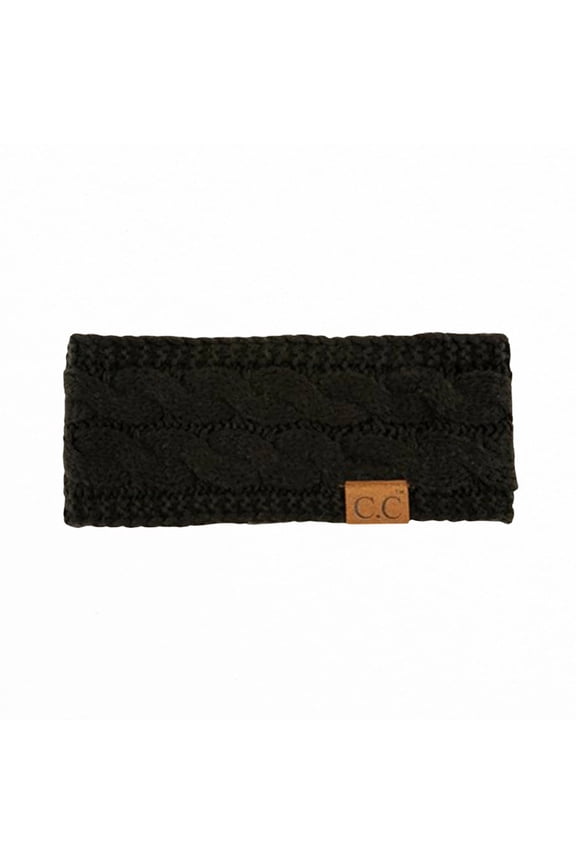 Non-Lined Knit Head Wrap Cozy Winter Ear Warmer Unisex, Black