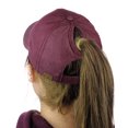 thumbnail image 1 of C.C Ponycap Messy High Bun Ponytail Adjustable Cotton Baseball Cap Hat, Magenta, 1 of 3