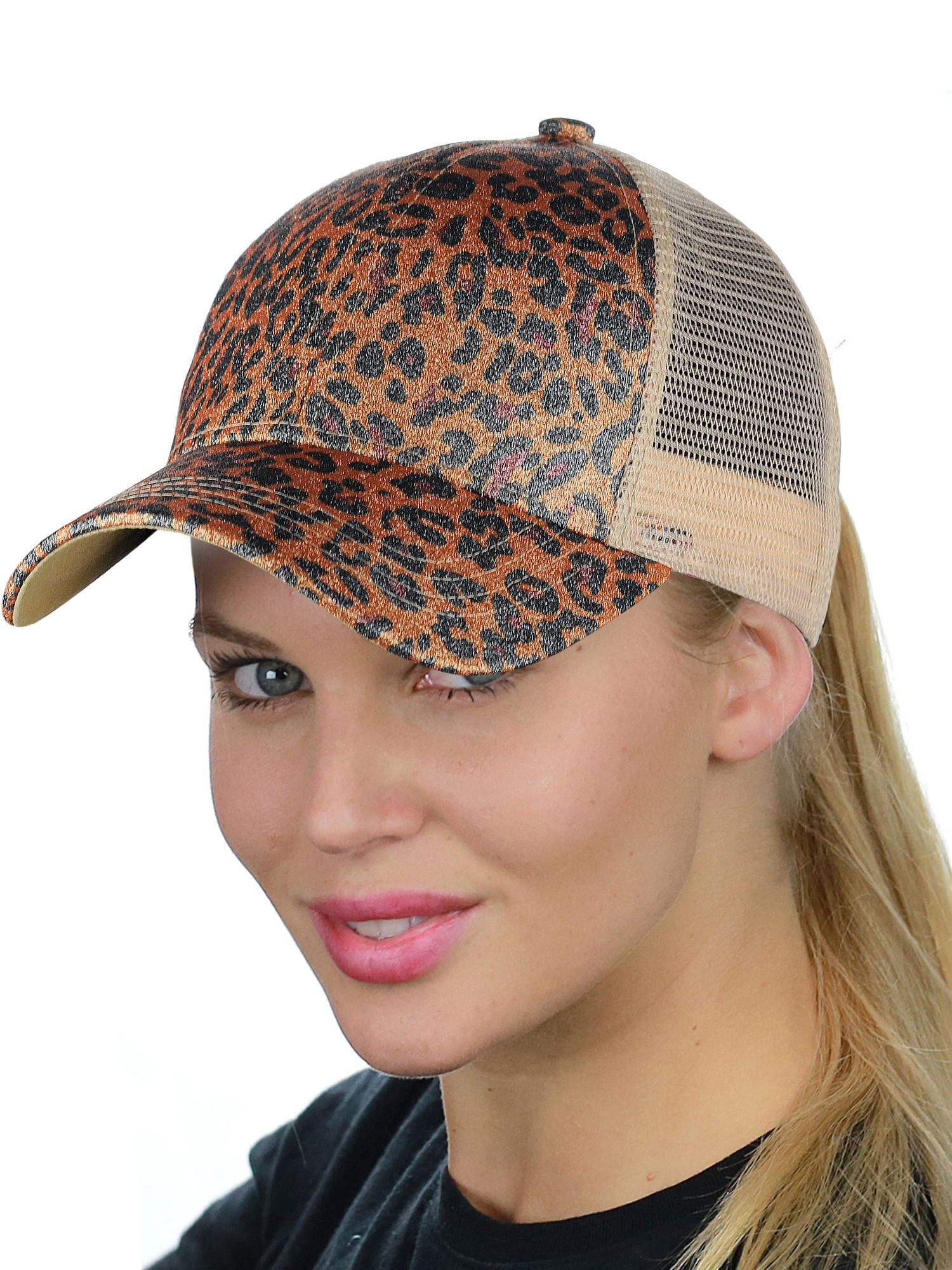 C.C Ponycap Messy High Bun Ponytail Adjustable Glitter Mesh  display picture 3