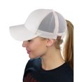 thumbnail image 1 of C.C Ponycap Messy High Bun Ponytail Adjustable Glitter Mesh Trucker Baseball Cap, White, 1 of 4