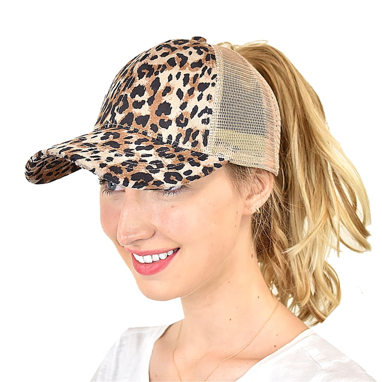 Ponycap Messy High Bun Ponytail Adjustable Mesh Trucker Baseball Cap Hat C.C Ponycap Messy High Bun Ponytail Adjustable Mesh Trucker  main image 4