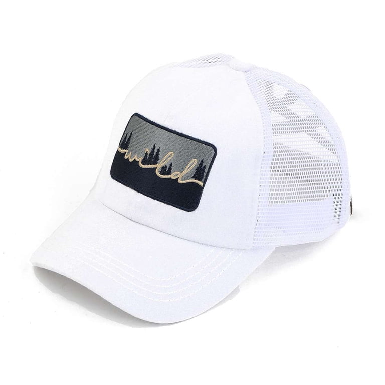 Ponycap Messy High Bun Ponytail Adjustable Mesh Trucker Baseball Cap Hat Ponycap Messy High Bun Ponytail Trucker Baseball Cap - White  main image 3