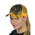 thumbnail image 1 of C.C Ponycap Messy High Bun Ponytail Adjustable Mesh Trucker Baseball Cap Hat, Tie Dye Mustard, 1 of 4
