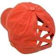 thumbnail image 1 of C.C Ponytail Criss Cross Messy Buns Ponycaps Baseball Cap Dad Trucker Mesh Hat (Button Hook Distressed Coral), 1 of 5