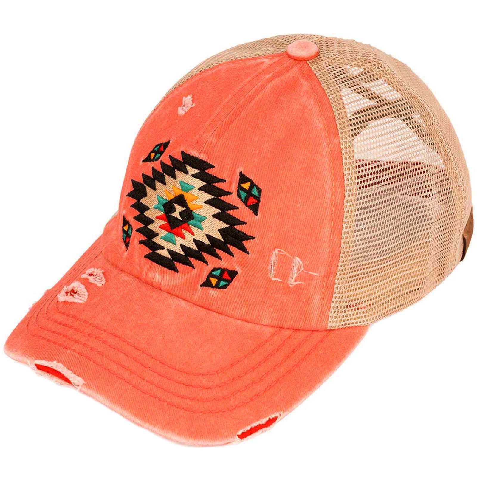 Funky Junque Criss Cross Women's Baseball Cap - Distressed Trucker Hat With Ponytail Hole For Messy Buns & High Ponytails, Adjustable One Size, Black/Black Camo - View #7