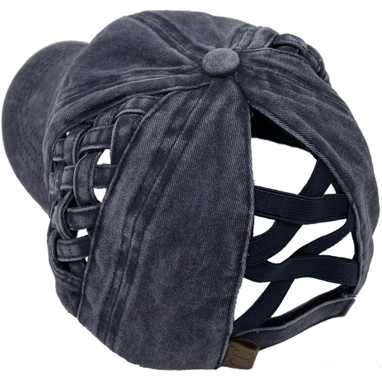 Basket Weave Ponytail Beanie - Gray & Purple Glissade Ponytail Beanie main image 3