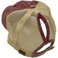 thumbnail image 1 of C.C Ponytail Messy Buns Trucker Ponycaps Plain Baseball Visor Cap Dad Hat (Distressed Aztec Patch Burgundy), 1 of 3