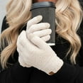 thumbnail image 1 of C.C by Quad Collection Women's Touch Screen Chenille Gloves, Beige, 1 of 6