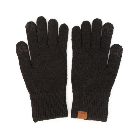 C.C Quad Collection TechTouch Hand Gloves, Soft Touch Screen Gloves for Phones and Screens, Black