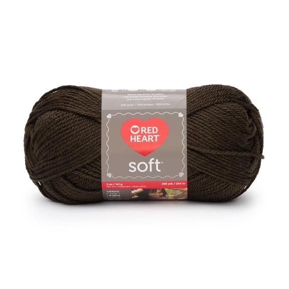 Red Heart® Soft™ #4 Worsted (Medium) Acrylic Yarn, Chocolate 5oz/142g 256 Yards