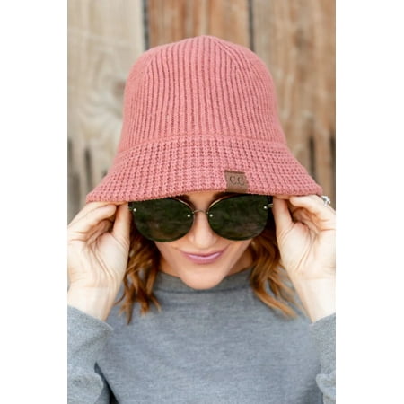 C.C Ribbed Knit Adjustable Bucket Hat