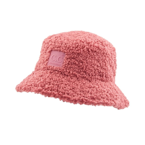C.C Sherpa Adjustable Bucket Hat, Mauve