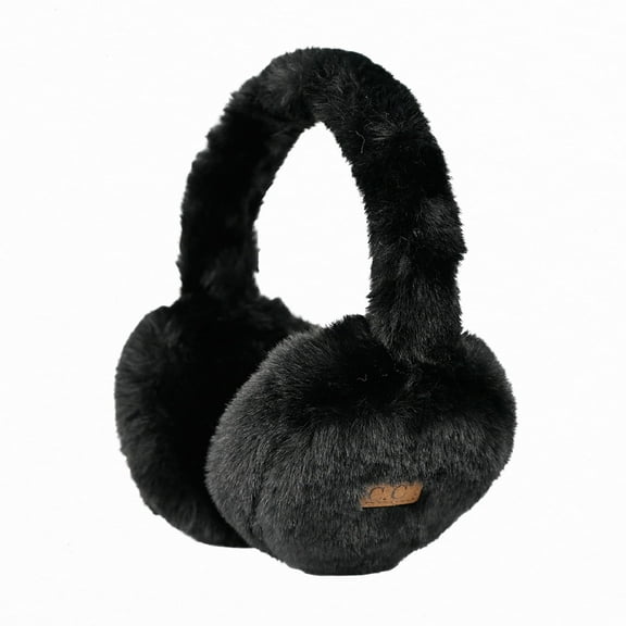 C.C Sherpa Earmuffs, Cozy & Soft Ear Warmers for Women & Men, Black