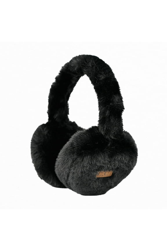 Sherpa Earmuffs, Cozy & Soft Ear Warmers for Women & Men, Black