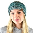 thumbnail image 1 of C.C Soft Stretch Winter Warm Cable Knit Fuzzy Lined Ear Warmer Headband, 3 Tone Teal, 1 of 4
