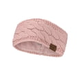 thumbnail image 1 of C.C Soft Stretch Winter Warm Cable Knit Fuzzy Lined Ear Warmer Headband, Rose, 1 of 4