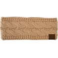 thumbnail image 1 of C.C Soft Stretch Winter Warm Cable Knit Fuzzy Lined Ear Warmer Headband, Sand, 1 of 2