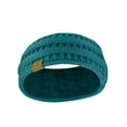 thumbnail image 1 of C.C Soft Stretch Winter Warm Cable Knit Fuzzy Lined Ear Warmer Headband, Teal Ribbed, 1 of 2