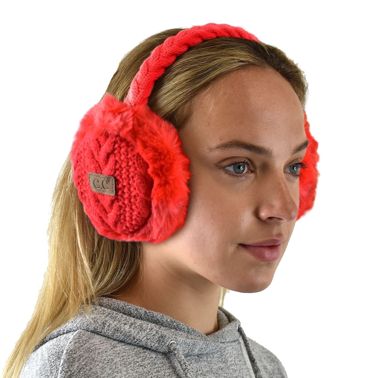 Warm Winter Red Earmuff Fuzzy Red Ear Muffs - Etsy main image 4