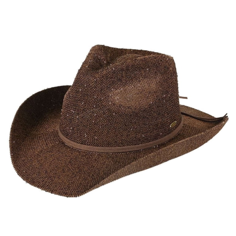 C.C Sparkly Sequin Cowboy Hat with Suede String Trim  display picture 1