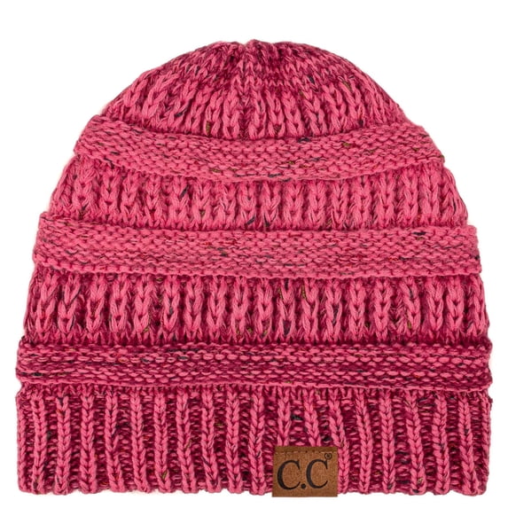 C.C Trendy Warm Chunky Soft Stretch Cable Knit Beanie Skully, Ombre Bubblegum Pink