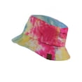 thumbnail image 1 of C.C Unisex 100% Cotton Packable Reversible Tie Dye Bucket Sun Hat, Hot Pink/Light Blue, 1 of 7