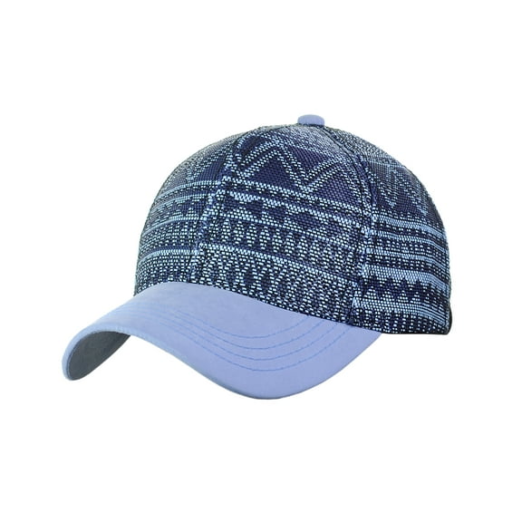 C.C Unisex Abstract Navajo Weaved Panel Adjustable Precurved Baseball Cap Hat, Blue