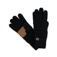 thumbnail image 1 of C.C Unisex Cable Knit Inner Lined Anti-Slip Touchscreen Texting Gloves, Black, 1 of 3