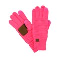 thumbnail image 1 of C.C Unisex Cable Knit Inner Lined Anti-Slip Touchscreen Texting Gloves, Candy Pink, 1 of 3