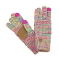 thumbnail image 1 of C.C Unisex Cable Knit Winter Warm Anti-Slip Touchscreen Texting Gloves, Bright Mix, 1 of 3
