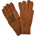 thumbnail image 1 of C.C Unisex Cable Knit Winter Warm Anti-Slip Touchscreen Texting Gloves, Clay, 1 of 1