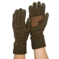 thumbnail image 1 of C.C Unisex Cable Knit Winter Warm Anti-Slip Touchscreen Texting Gloves, Confetti Dark Olive, 1 of 1