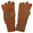 thumbnail image 1 of C.C Unisex Cable Knit Winter Warm Anti-Slip Touchscreen Texting Gloves, Rust/Camel, 1 of 1