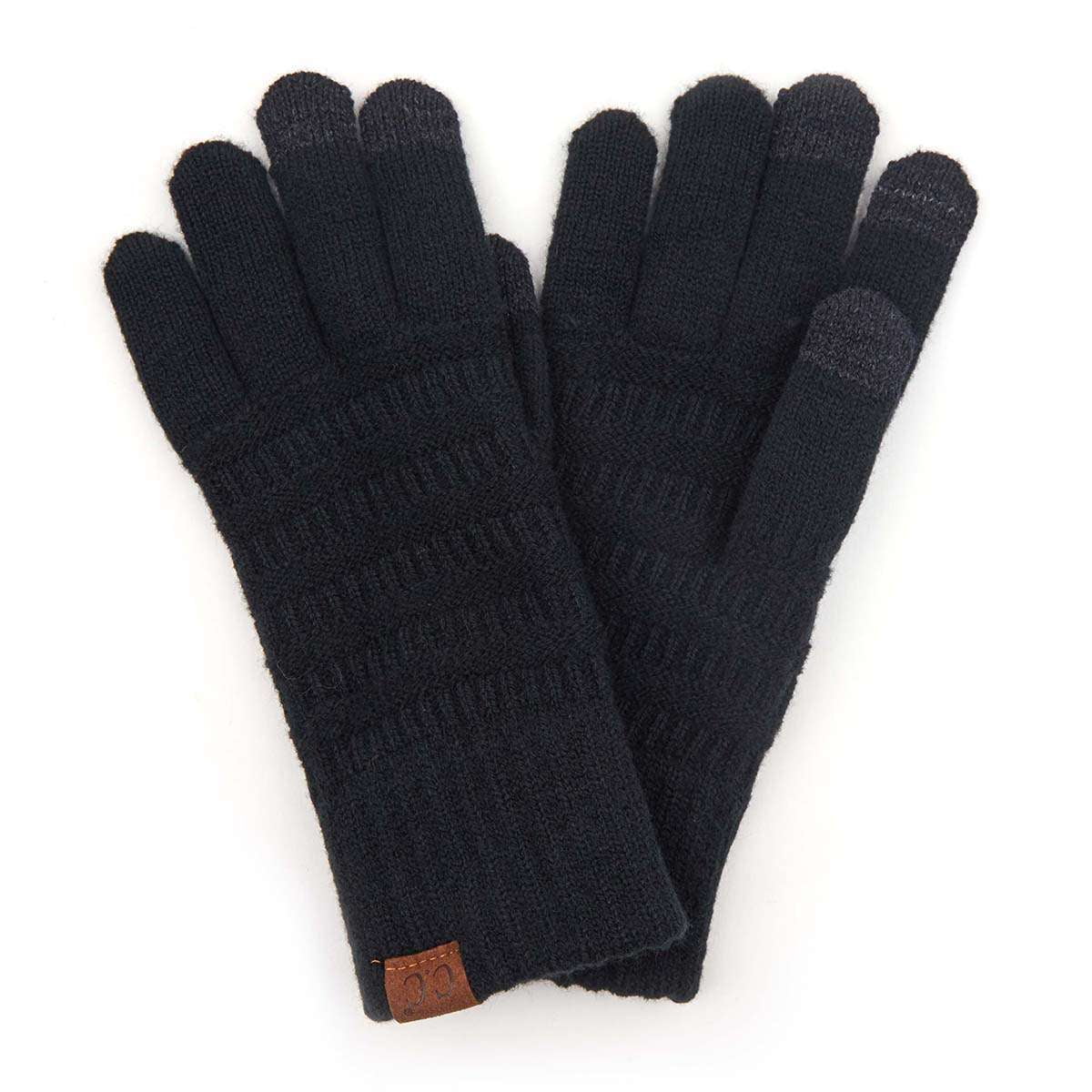 C.C Unisex Cable Knit Winter Warm AntiSlip Touchscreen Texting Gloves