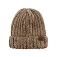 thumbnail image 1 of C.C Unisex Chenille Soft Warm Stretchy Thick Cuffed Knit Beanie Cap Hat-Taupe, 1 of 4