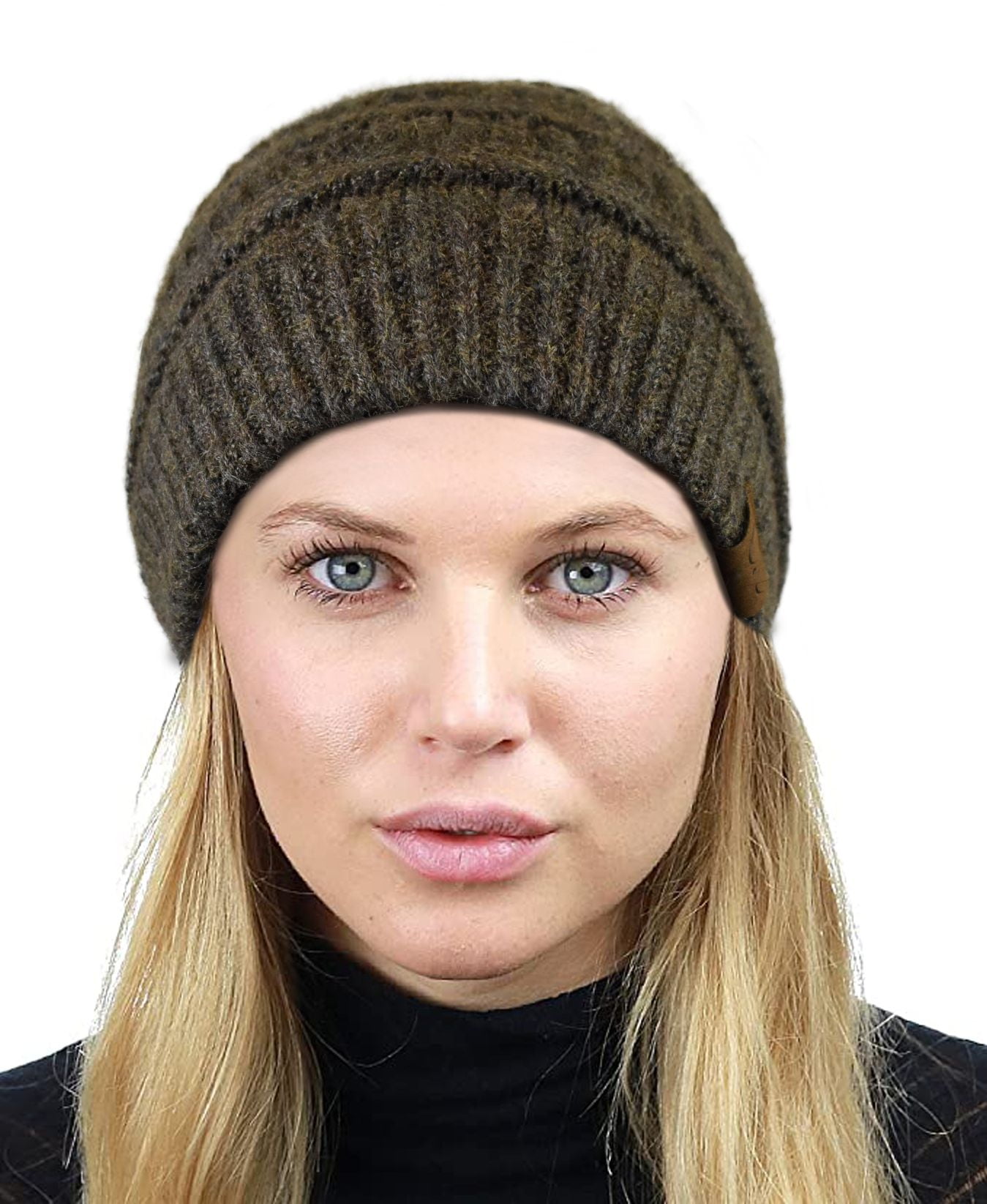 Chunky Cable Knit Beanie Sherpa Lined Unisex Winter Warm Fuzzy Skully C.C Unisex Chunky Soft Stretch Cable Knit Warm Fuzzy Jamaica  main image 4
